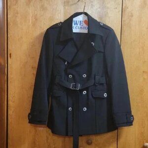 Spago Black Trench Belted Coat